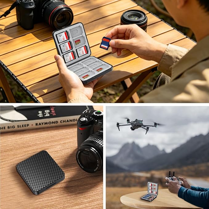 HEIYING Memory SD Card Holder with 24 Card Slots for Micro SD Cards | 12 SD + 12 Micro SD Slots, Magnetic Closure, Compact Portable Storage case with Soft Silicone Interior for Card Protection - Image 7