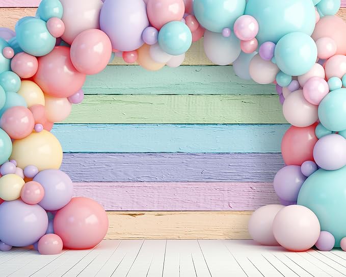 Peryiter Wooden Backdrop Wall for Photoshoot Background, 8 x 6ft, Colorful | Fabric Wood Backdrop, Brown Polyester Rustic Photo Panel Backdrop, Baby Shower Cowboy Party Wedding Photography Supplies - Image 4