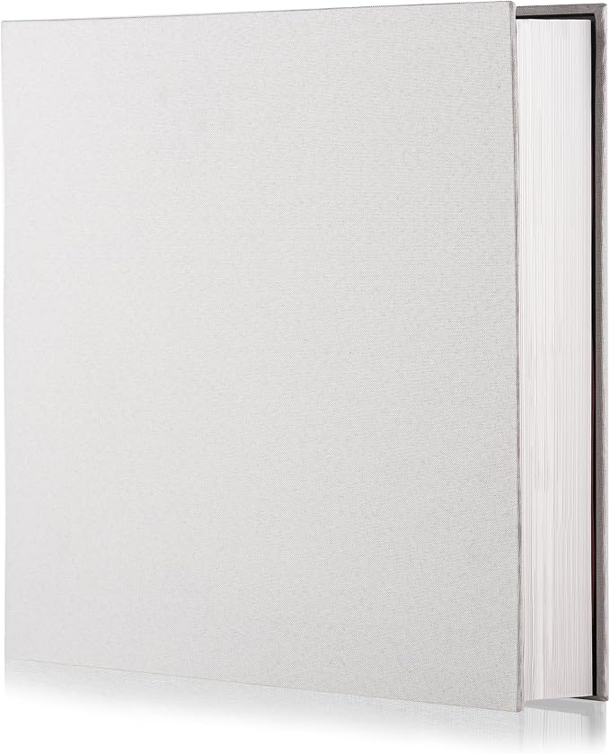 White Photo Album Self Adhesive Scrapbook Album for 4×6 Photos/Pictures DIY Linen Cover Album 15 Sheets/30 Blank Pages for Family Wedding, Birthday, Christmas, Anniversary by HoneyTolly