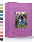Artfeel Photo Album 4x6 with 100 Pockets,Slip-in Picture Albums,Linen Cover Memory Book with Front Window,White Page Vertical Photo Book for Wedding,Family,Anniversare,Baby,Vacation by Artfeel