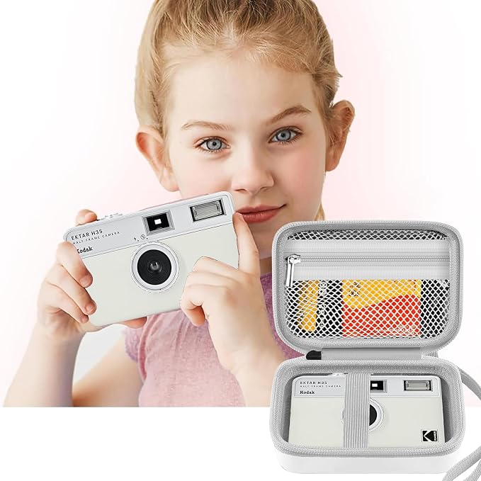 Leayjeen Hard EVA Case for KODAK EKTAR H35 H35N Film Camera - White | Compatible with KODAK Ultra F9/M35/M38/RETO/Paper Shoot 35mm Camera, EVA Hard Shell, Fits Film Rolls (Case Only) - Image 7
