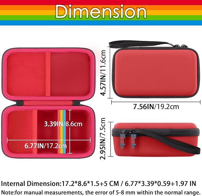 khanka Travel Case for Polaroid Go Generation 3 Mini Instant Camera/Polaroid Go Generation 2 (9147/9096/9098/9097),Case Only（Red） - Image 6