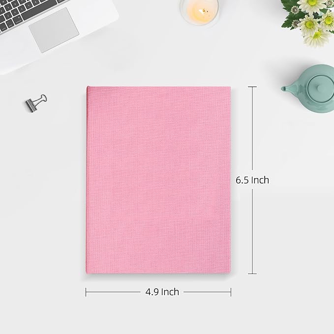 Mublalbum 2 Pack Small 4x6 Photo Album, 52 Pockets, Linen Cover,Pink | Linen Cover, Portable Mini Picture Book, Holds 52 Vertical Pockets for Artwork Postcards, Picture Storage - Image 2