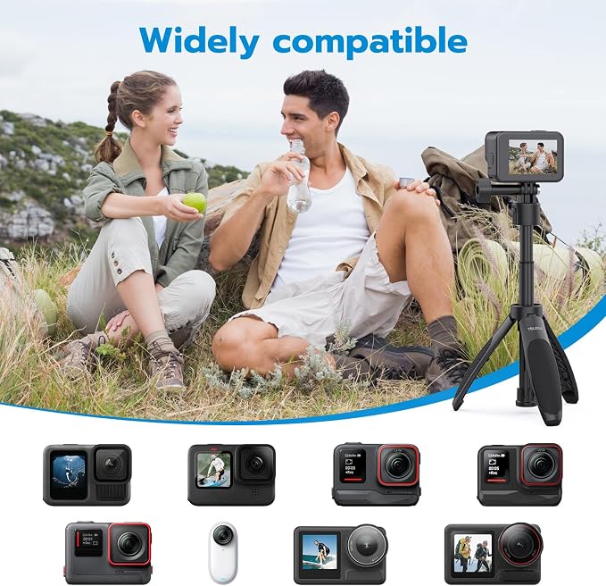 TELESIN 15.75'' Selfie Stick Tripod,Portable Camera Handle Grip Monopod | For GoPro 13 12 11 10 Max/Insta360 X5/AKASO/DJI Osmo Action 6 5 pro Osmo Nano Accessories - Image 7