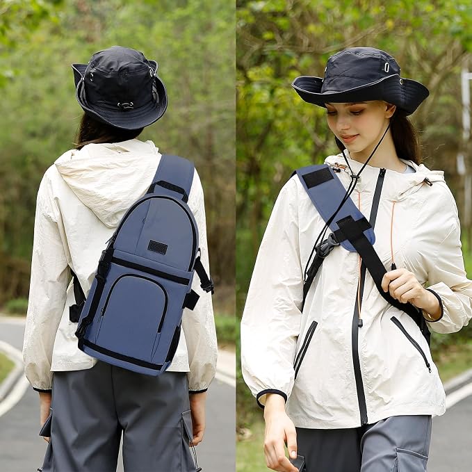 MOSISO Camera Sling Bag, DSLR/SLR/Mirrorless Camera Case Camera Backpack | Shockproof Photography Bag with Tripod Holder&Removable Modular Inserts Compatible with Canon/Nikon/Sony/Fuji, Steel Blue - Image 5