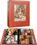 Aevdor 5x7 Photo Album, Holds 272 Photos, Leather Cover, Brown | Clear 5x7 Photo Pockets, Front Display Window, Family, Wedding, Birthday, Anniversary & Travel Memories by Aevdor