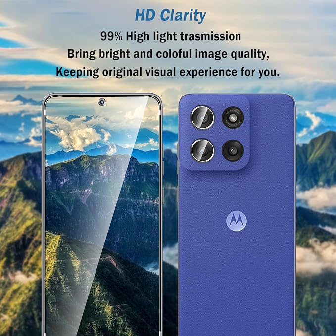 2+2 Pack for Moto G Stylus 2025/Moto Edge 60 Stylus Screen Protector with Camera Lens Protector,9H Tempered Glass Film,HD Clear Scratch Resistant,Bubble-Free for Motorola Moto G Stylus 5G 2025 Screen Protector - Image 7