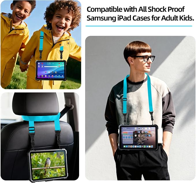 3 Pack Adjustable Shoulder Strap, iPad Strap Nylon Neck Lanyard | for iPad/Samsung Tablet Case,Camera Binocular Crossbody Laptop Luggage Bag - Image 5