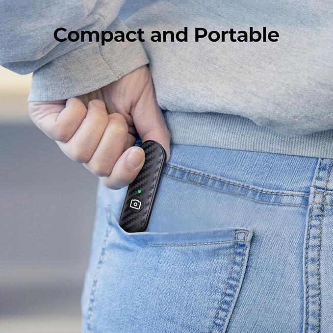ATUMTEK Bluetooth Remote Shutter, Carbon Fiber Design, Rechargeable Camera Remote Control for iOS & Android Smartphones, Compact and Portable, with Type-C Charging, 10m Remote Range, Bluetooth 5.0 - Image 8