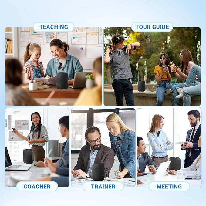 Bluetooth Voice Amplifier with Wireless Lavalier Lapel Mic for Teachers | Portable Speaker Clip-On Microphone, Mini Megaphone PA System for Classroom/Yoga/Public Events C006 - Image 8