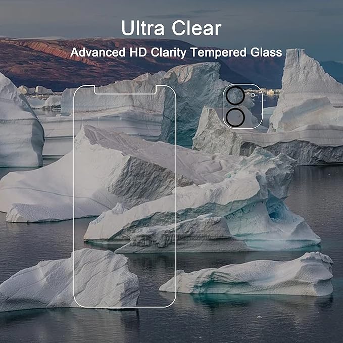Ailun Screen Protector + Camera Lens Protector for iPhone 11, 2+2 Pack | 6.1 Inch, Tempered Glass Film, HD - Image 4