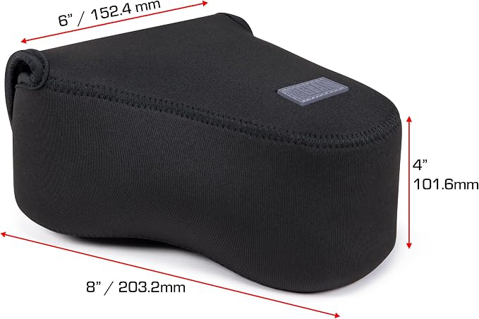 USA Gear Camera Sleeve (Large) for Mid-Size SLRs Compatible with Sony A7 V, Canon EOS R6 Mark II, Nikon Z 6III & more - Padded Neoprene DSLR Case with Zipper Accessory Pocket & Belt Loop (Black) - Image 3