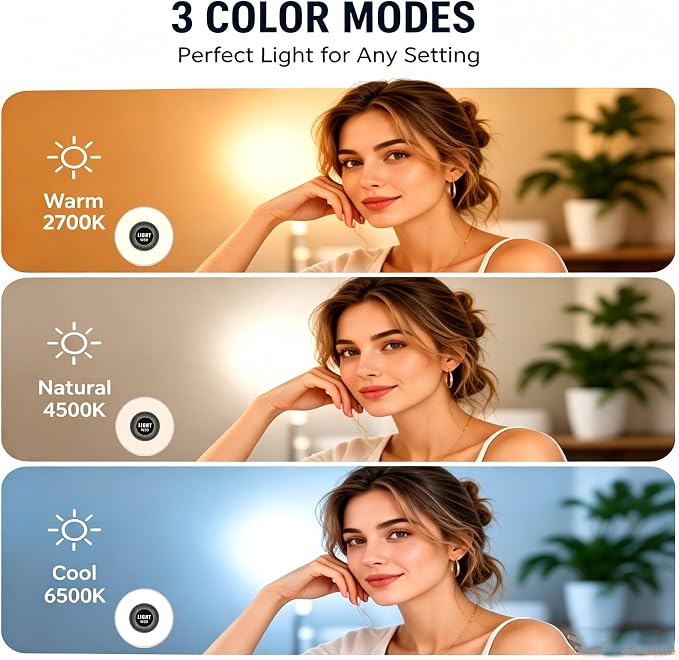Selfie Light, Phone Light with 3 Lighting Mode, Portable Phone Ring Light for Makeup, Tiktok, Live Stream, Rechargeable Clip Video Light for iPad/Camera/Laptop (White) - Image 3