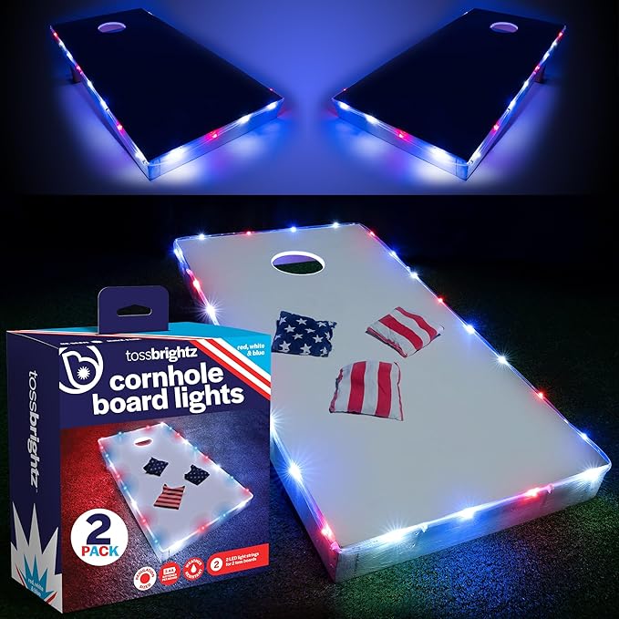 TossBrightz LED Cornhole Lights (Set of Two) - Weather Resistant Kit by Brightz