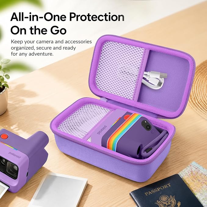 khanka Case for Polaroid Go Generation 3 Mini Instant Camera,Purple | Fits for Polaroid Go Generation 2(6282),Accessory Storage Pocket, Travel-Ready Portable Storage,Case Only - Image 8