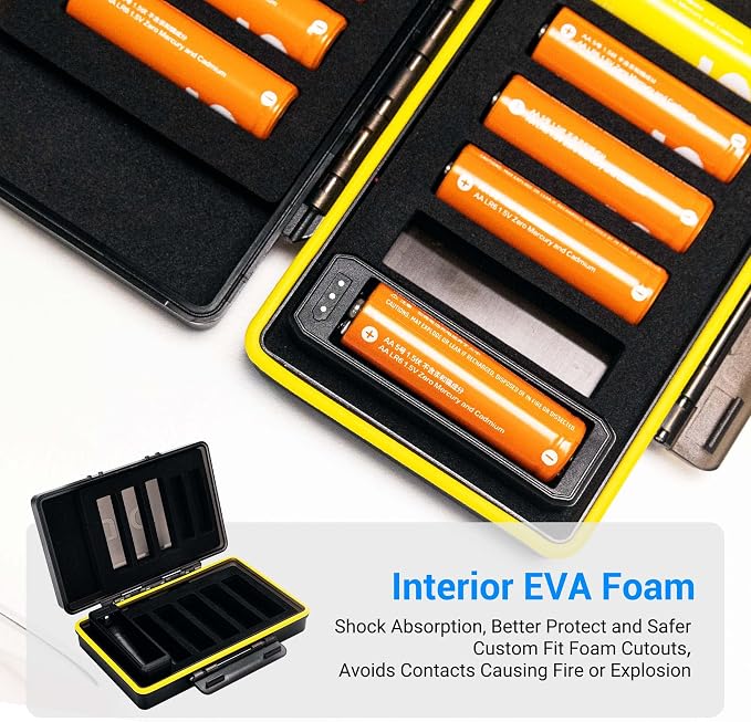 Detachable Battery Tester for AA and AAA Batteries,10 Slots Battery Case for 8 AA and 2 AAA Batteries, Water-Resistant and Shockproof, PC Shell Easy to Carry | 1 Battery Storage Case Organizer Box for 8 AA and 2 AAA Batteries, Water-Resistant and Shock... - Image 4