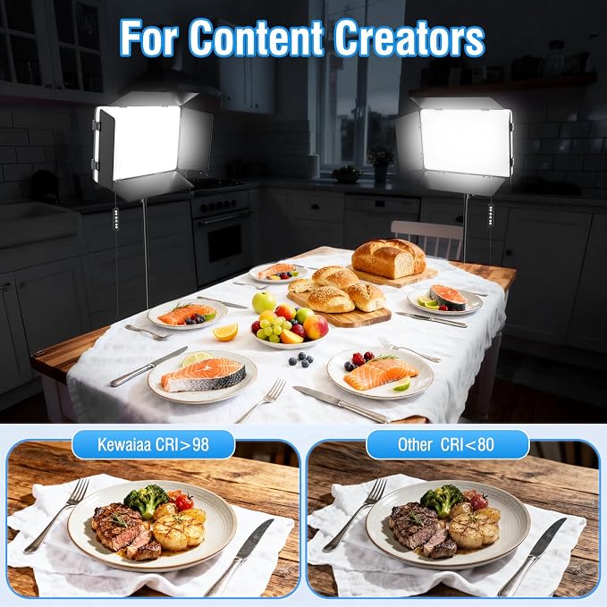 2-Pack LED Video Light Kit with 63'' Tripod Stand, Icceue 2500K-8500K Dimmable Studio Photography Panel Lighting for Video Recording Game Live Streaming Podcast YouTube Filming (2 Pack RGB) - Image 6