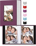 Photo Album 4x6,Linen Cover Slide-in Photo Album Book Can Holds 200 4x6 Photos with 50 Black Sheets for Baby Family Pictures Artwork or Postcards Storage (Purple) by EJBLFEPremiumPhotoAlbums