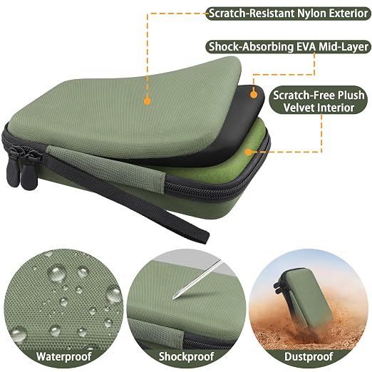 Flaxune Hard Travel Case for Wildgame Innovations Trail Pad VU60 SD Monitor | Shockproof, With Handle, Hard Shell Exterior, Storage Compartment, Portable Carrying Box, Dark Green Case - Image 7
