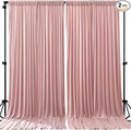 8ftx10ft Wrinkle Free Dusty Rose Backdrop Curtain - 10 Feet Photography Backdrop Drapes, Silky Polyester Back Drop Cloth for Wedding Baby Shower Balloon Arch Background by Unknown
