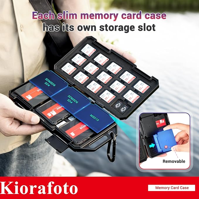 Memory Card Case Carrier with 3 Individual Slim Credit Card Size Memory Card Holder for 36 SD SDXC SDHC & 74 TF MSD Cards,Water-Resistant Micro SD Card Organizer Achieve Easy Daily Carry & Storage - Image 3
