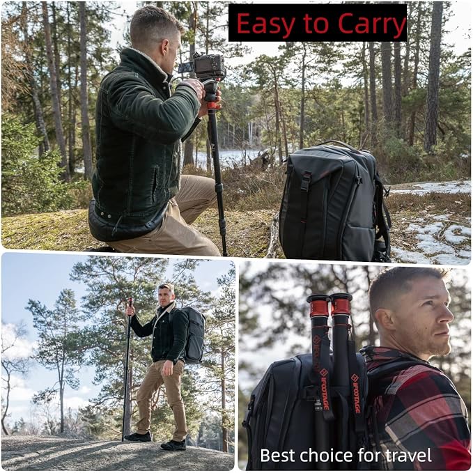 IFOOTAGE Cobra 3 A180T,Camera Monopod with Tripod Base,Aluminum Professional Video Monopod,Suitable for SLR Cameras and Camcorders(71") - Image 6