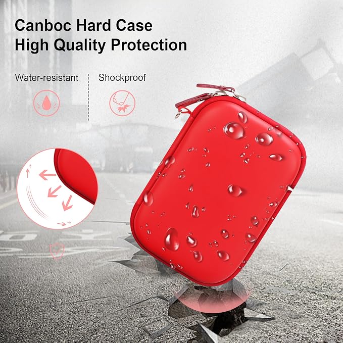 Canboc Carrying Case for HP Sprocket Portable 2x3 Instant Photo Printer | For Kodak Step Wireless Mobile Photo Printer, Mesh Bag fit Photo Paper Cable, Red - Image 4