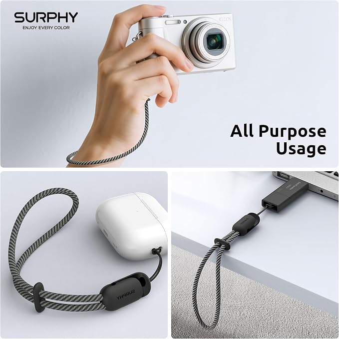 SURPHY 3 Pack Phone Wrist Strap, Phone Lanyard with Cellphone Tether Tab | Phone Strap Charm, Camera Wrist Strap with 2-Color Braided, Phone Wristlet, Wrist Lanyard for Case - Image 5