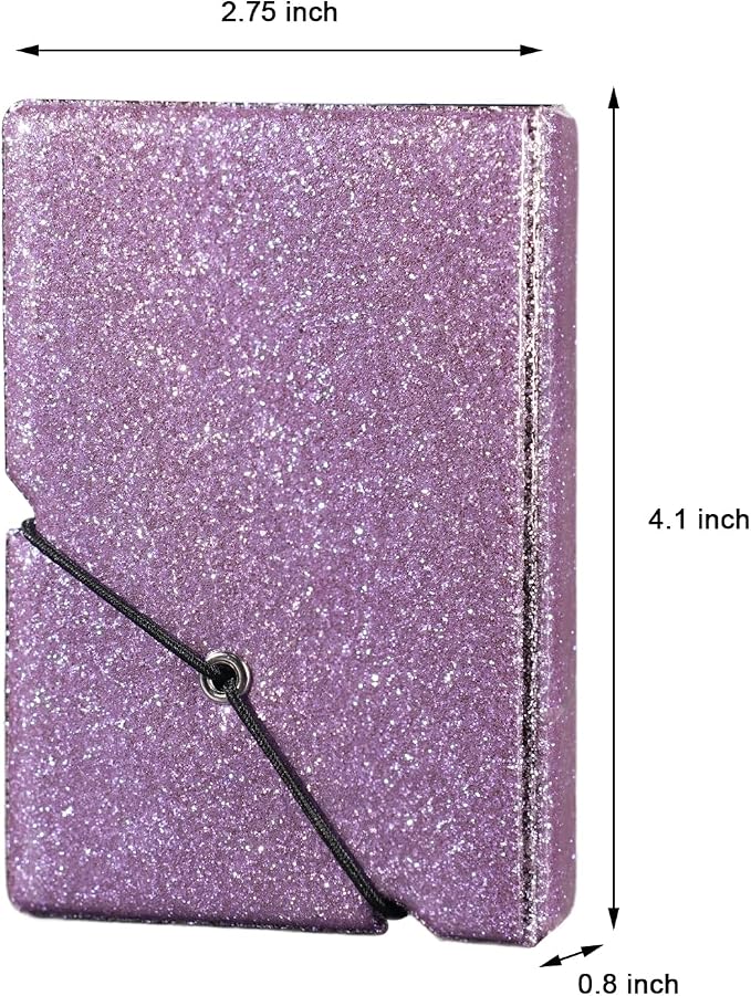 2x3 Instax Mini Photo Album, 28 Pockets. Glitter Purple, 2PK | Portable Wallet Size Album Stores 2x3 inch Instant Photos. Fits Polaroid, Instax Mini, Kodak Mini Prints and Zink. - Image 2