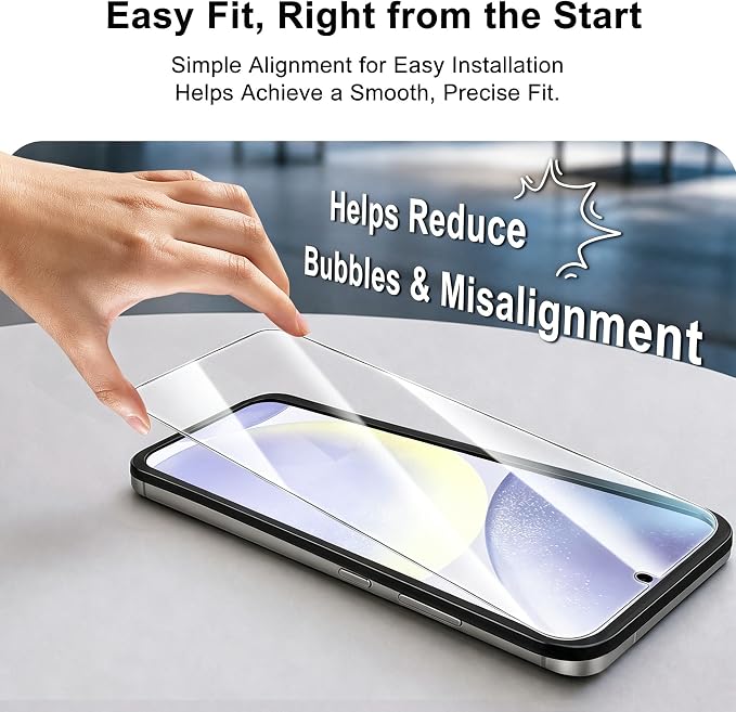 3 Pack for Samsung Galaxy S24 Screen Protector, 9H Tempered Glass Full Coverage, Case Friendly, HD Clear, Anti-Scratch, Fingerprint Compatible, Bubble-Free for S24 5G 6.2” - Image 3