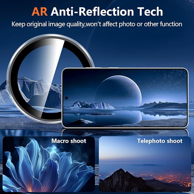 for Samsung Galaxy S26 Ultra Camera Lens Protector, Individual Metal Ring Tempered Glass Lens Cover, [Strong Adsorption] Scratch Resistant Ultra-Thin HD Clear Lens Cover, 1 Set-Clear - Image 3