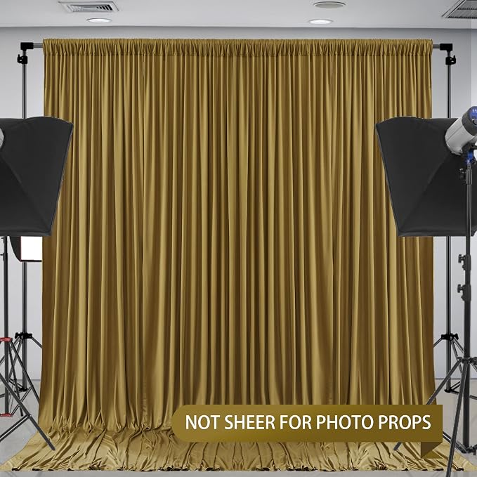 Gold Brown Backdrop Curtains-Wrinkle-Free Polyester Photography Drapes Party Curtain Background for Baby Shower Wedding Decorations- 8 X10FT (Brown) - Image 7