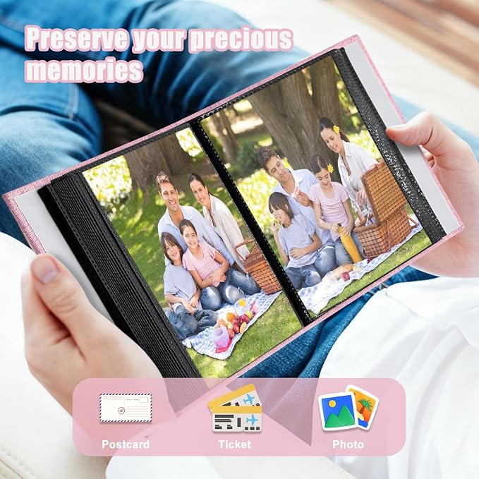 Photo Album 4x6 100 Pockets for Wedding Gifts,Linen Hardcover Picture Albums for Family Anniversary Baby Vacation Pictures - Image 5