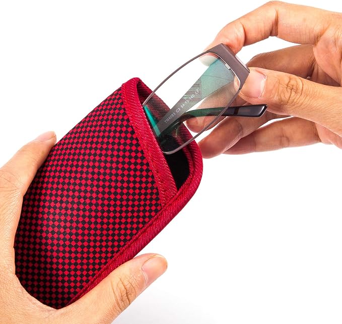 TRIUMPH VISION 3 Pack Reading Glasses Pouch Soft Case Eyeglass Sleeve Slim | Alternative to Bulky Case in bag, Lightweight Lined Padded Protect Optical lens Slip in, Cute Pattern Portable for Daily Use - Image 3