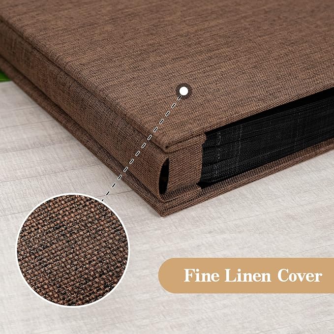 potricher Photo Album 4x6 Pictures, 600 Pockets, Linen Cover, Brown | Linen Cover, Front Window, Large Capacity 4x6 Picture Albums, Photo Book for Family, Wedding, Anniversary, Baby, Keepsake - Image 6