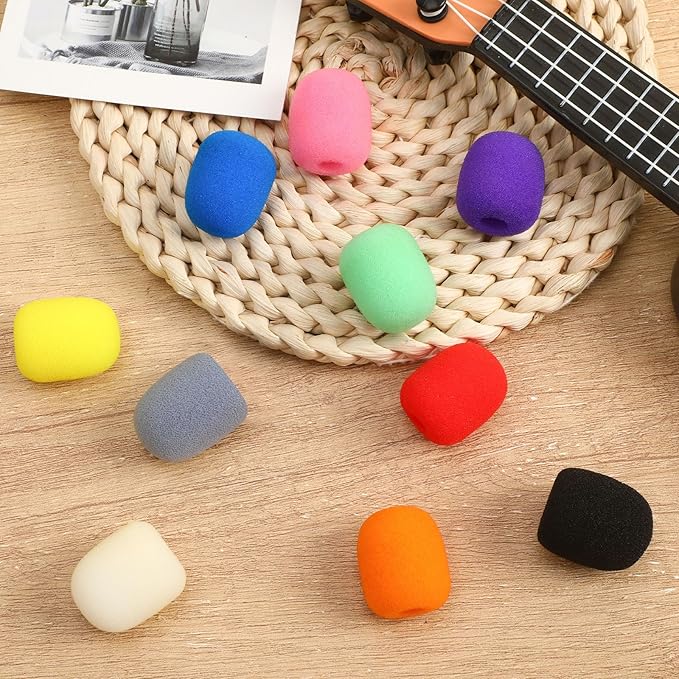 20 Pack Mini Headset Mic Foam Covers,Small Microphone Windscreens Headset for Noise Reducing Foam Protection Studio Recording Accessories Lapel and Lavalier Microphones - Image 3
