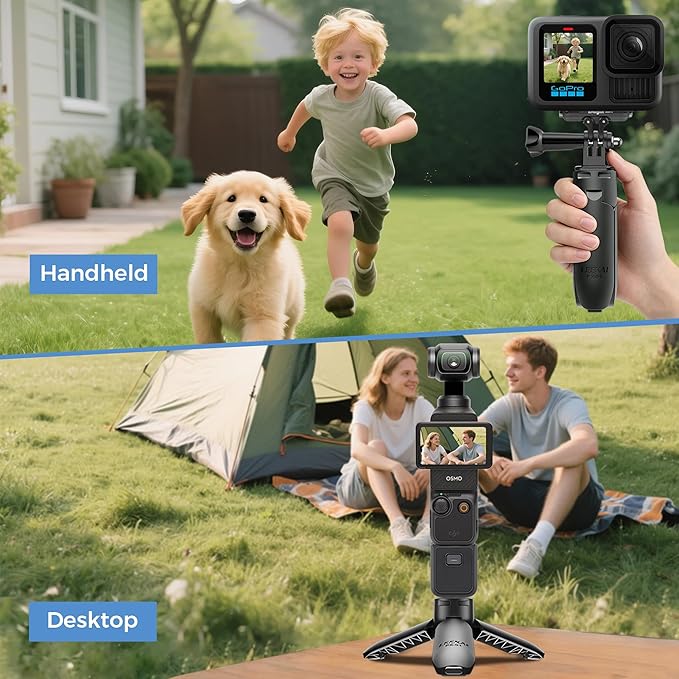 0.01S Auto Open Mini Tripod for DJI Osmo Pocket 4P/4/3&Insta360 Luna Ultra | LEEKAI PX01 Automatic Desktop Stand & Grip with 1/4"Screw for Action 6/5 Pro/4/3, Insta360 X5/X4/X3, Gopro, Xtra Muse - Image 5