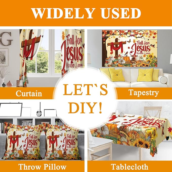 Thanksgiving Banner 8x6ft Polyester Fall for Jesus He Never Leaves Banner Outdoor Happy Thanksgiving Backdrop Fall Decorations for Party Pumpkin Patch Backdrop - Image 7