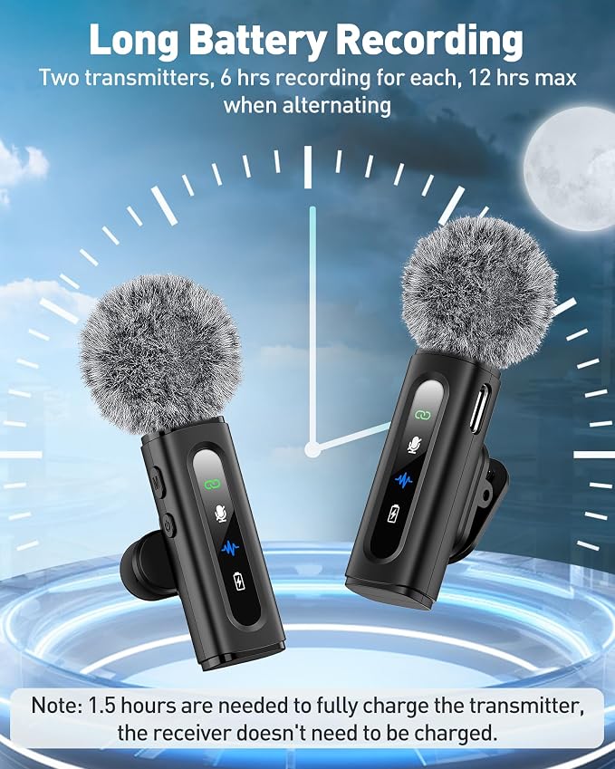 USB C Lavalier Microphone Wireless AI Noise Cancellation Mini Mic for Type-C Android, iPhone 17/16/15, Tablet, PC, Video Recording Clip-on Mics with Rotatable Clip, Ideal for TikTok, YouTube, Podcast - Image 6