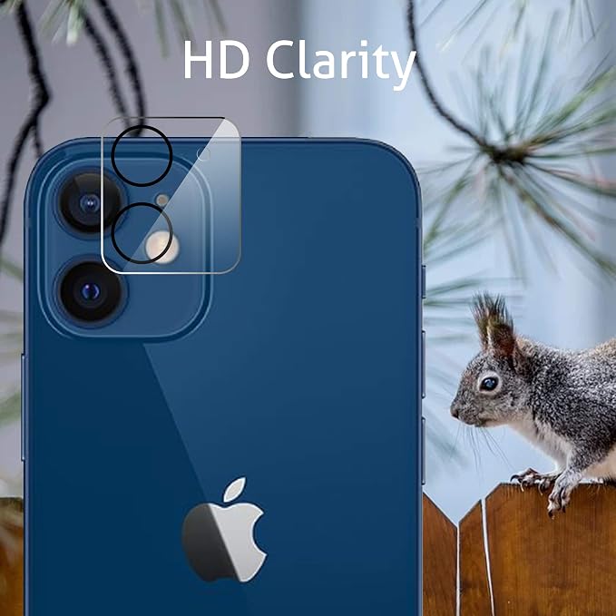 Ailun Screen Protector + Camera Lens Protector for iPhone 12, 2+2 Pack | 6.1 Inch, Tempered Glass Film, HD - Image 3