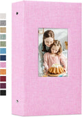 Vienrose 4x6 Photo Album,300 Pockets,Linen Cover with Window,Pink | Linen Hardcover, Slip In Photo Book, Family Memory Album, Travel Keepsake by Vienrose