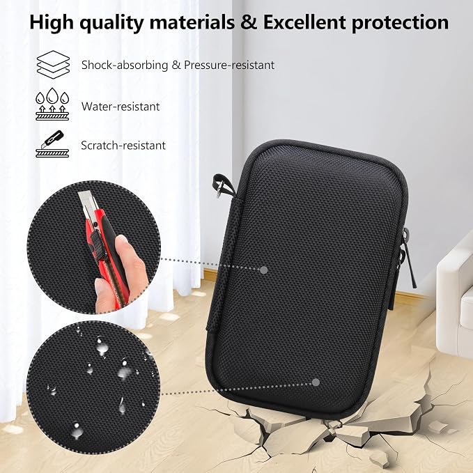 Carrying Case for KODAK EC35 35mm Film Camera 35mm, EC35 Film Camera Storage Case Holder with Zipper Mesh Pocket for AA Battery, with Strap, Black - Image 5