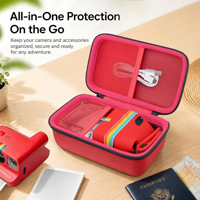 khanka Travel Case for Polaroid Go Generation 3 Mini Instant Camera/Polaroid Go Generation 2 (9147/9096/9098/9097),Case Only（Red） - Image 8