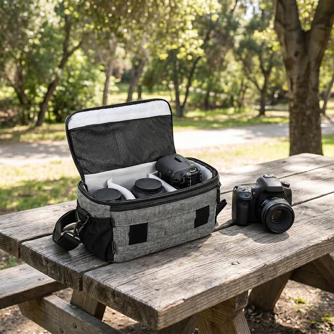 VILLCASE 4pcs Camera Bag Divider Camera Bag Compartment Divider Lens Protection Insert Backpack Inserts Lens Separator Pad Grey Fiber Fleece - Image 7