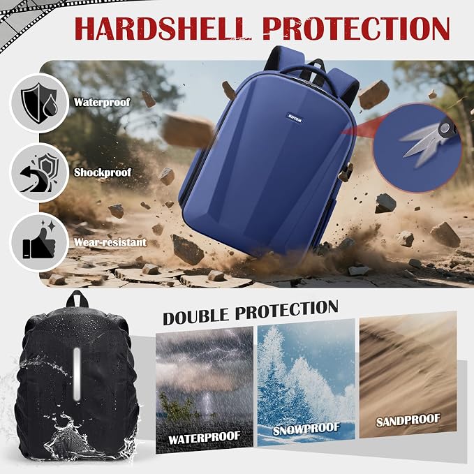 SDYSM Camera Backpack, Large Camera Bag for Photographers Professional DSLR/SLR Mirrorless Camera Case Compatible for Sony Canon Nikon, Blue - Image 5