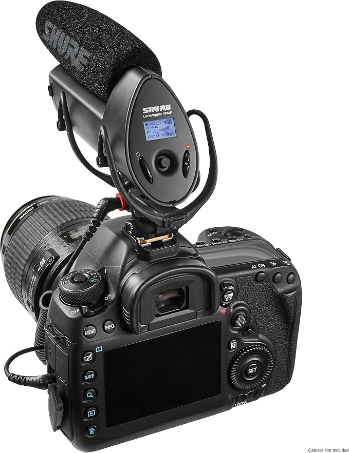 Shure VP83F LensHopper Camera-Mounted Condenser Shotgun Microphone with Integrated Digital Flash Recording - Windscreen, Superior RF Immunity, Backlit LCD, 5-Position Joystick, Rycote Lyre Shock Mount - Image 4