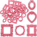 Vicenpal 25 Pcs Pink Mini Vintage Picture Frames Bulk | Small Vintage Photo Frames, Antique, Resin, Baroque, Ornate, Cute Wallet Size, for DIY Jewelry Gifts Christmas Wedding Decor by Vicenpal