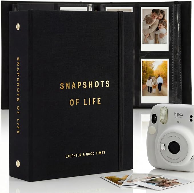 Beautiful Polaroid Photo Album for 2x3" Photos - Holds 240 Pictures | Safely Stores 240 Pictures of Unique Memories - The Perfect Instax Mini Compatible Book for Trading Collection Cards by ZICOTO