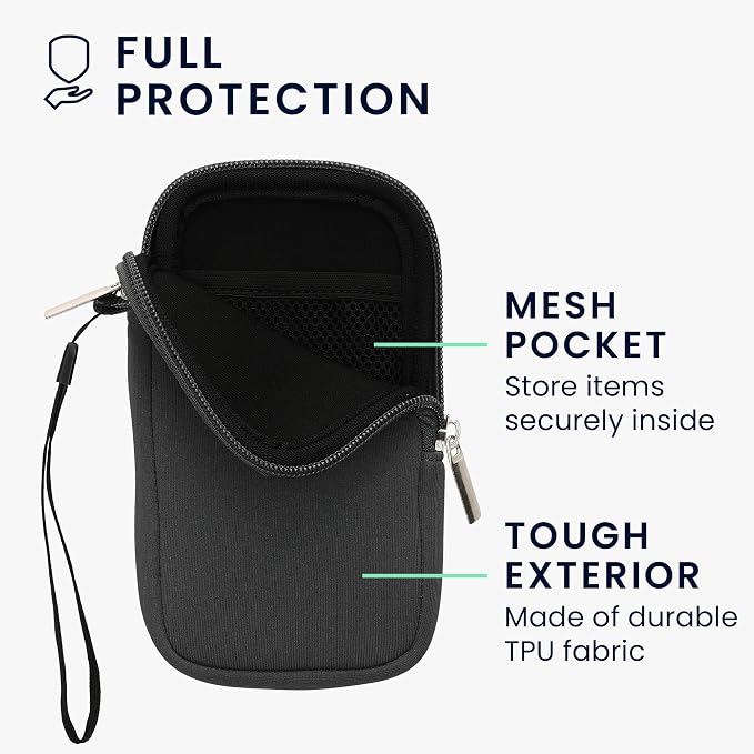 kwmobile Universal Phone Pouch Size M - 5.5" - Neoprene Smartphone Pouch with Zip - Water-Repellent Mobile Phone Case - Sleeve in Grey - Image 3