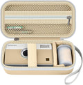Film Camera Case for Kodak EKTAR H35 H35N Half Frame Film Camera | Camera and 35mm Film Rolls Storage, Mesh Pocket for Small Accessories, Travel and Home Organization; Slim, Beige, Case Only by Grapsa
